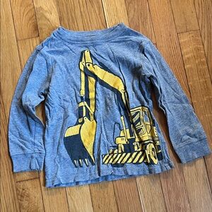 Carter's Gray and Yellow Excavator Long Sleeve Tee
